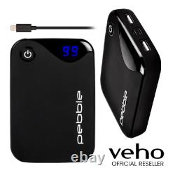 VEHO PEBBLE P-1 PRO PORTABLE CHARGER WithDUAL USB PORT & LIGHTENING CABLE 10400