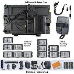 Vidpro Pro 4-Piece Photo/Video LED Light Kit+Battery, Charger, Diffusers, Case